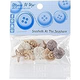 Dress It Up Embellishment Buttons 8pc - Seashells At Seashore