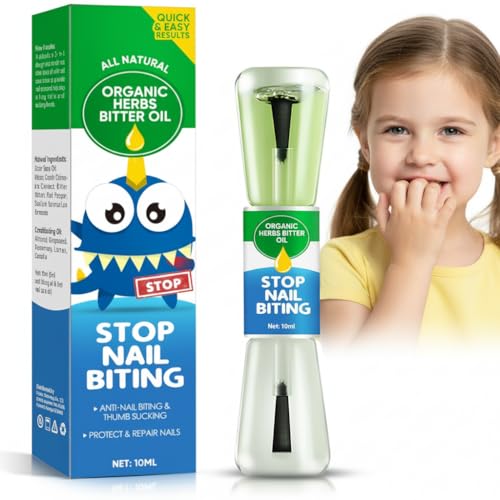 Nail Biting Treatment for Kids 2-in-1 Nail Biting Prevention for Kids & Adults Discourage Biting and Thumb Sucking Habit Day and Night Support 0.34 Fl Oz (Pack of 1)