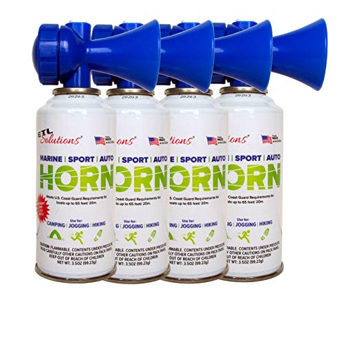ETL Solutions 3.5oz Safety Air Horn - Very Loud - Ideal for Boating, Sports Events, Aggressive Animals - Value 4 Pack!