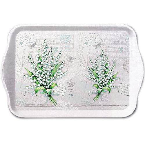 Tablett Melamin ca 13 x 21 cm, Lilien - Lily of The Valley, Serviertablett, Liliales von Ambiente