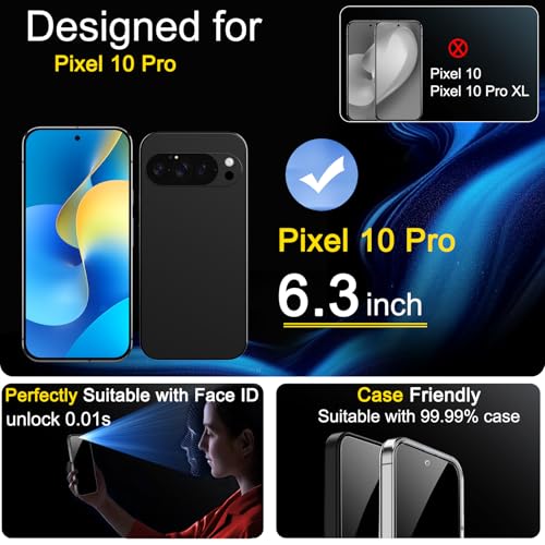 Image of Ferilinso 3 Pack Privacy Screen Protector for Google Pixel 10 Pro