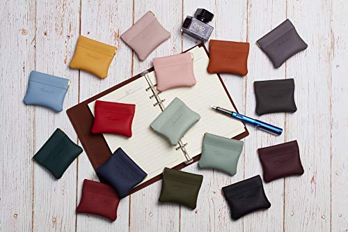 Travelambo Leather Squeeze Coin Purse Pouch Change Holder For Men & Women (Access Pink Lotus) #TOP4