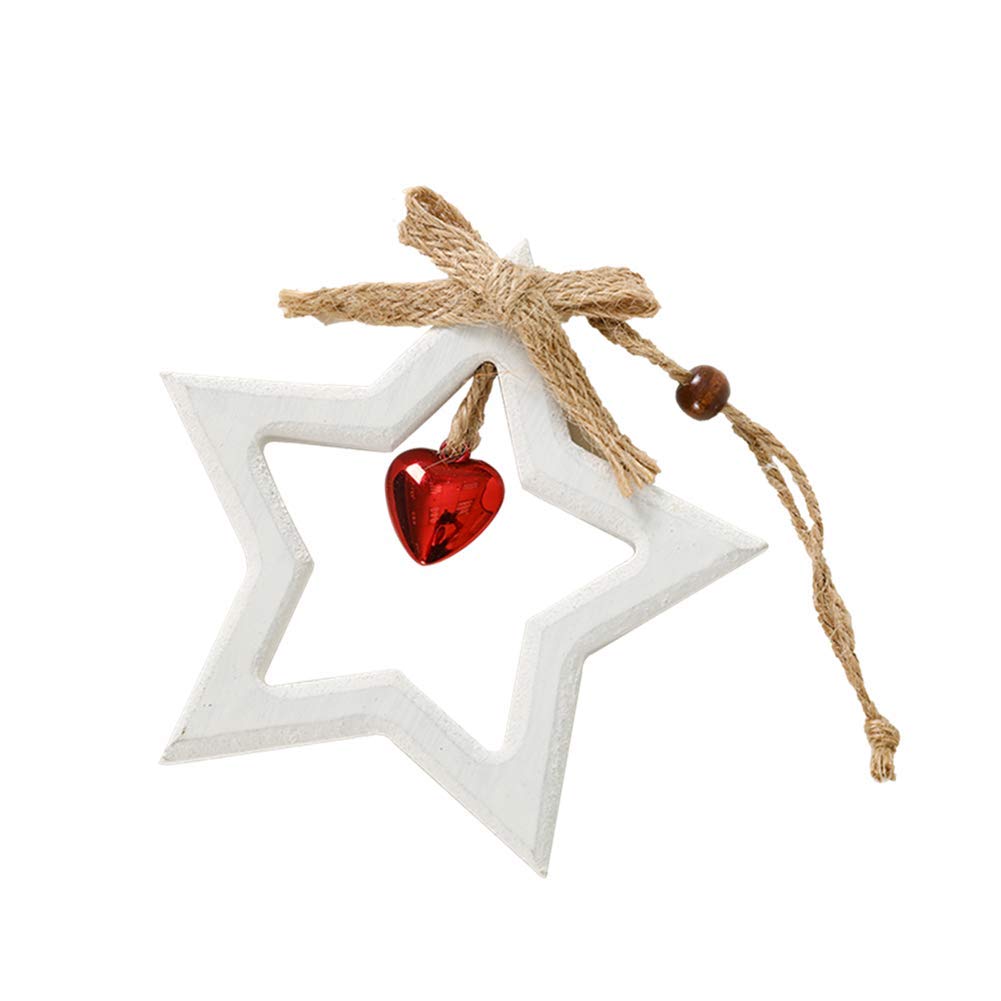 N / C Christmas Wooden 12Cm Five-Star Pendant, Environmentally Friendly, Non-Toxic, Safe and Durable, Smooth and Beautiful, Suitable for Home Decoration