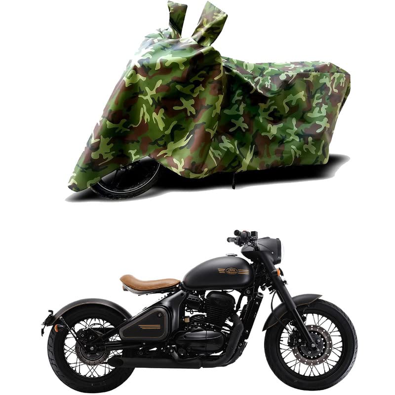 Image of 100% Water Resistant Full Bike Scooty Two Wheeler Body Cover Compatible for Jawa Perak STD /UV-Rays /Heat Protection /Birds Dropping /Scratchproof /Dust Proof /Waterproof /All Varients[Green MJ]