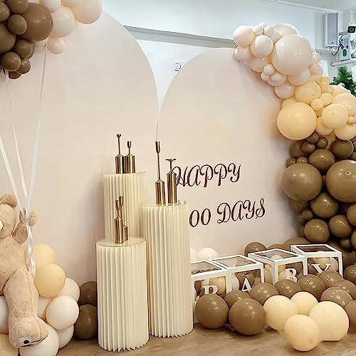 Présentoir cylindrique sur socle blanc : lot de 3 colonnes taille C pour décors