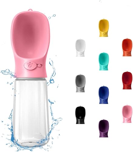 WePet Botella de agua portátil para perro, a prueba de fugas, con dosificador, para mascotas, para paseos al aire libre, senderismo y viajes,