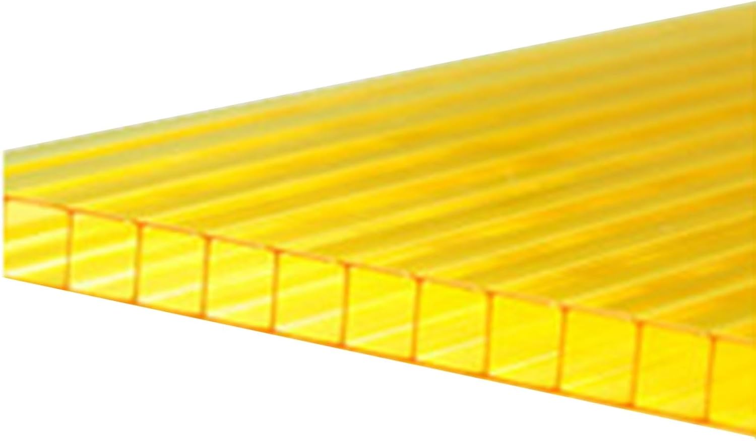 48-Piece Greenhouse Polycarbonate Roofing Sheet - Lightweight Reinforced Transparent for All-Weather Outdoor Gardens and Greenhouses(Yellow,50X50cm-8mm)