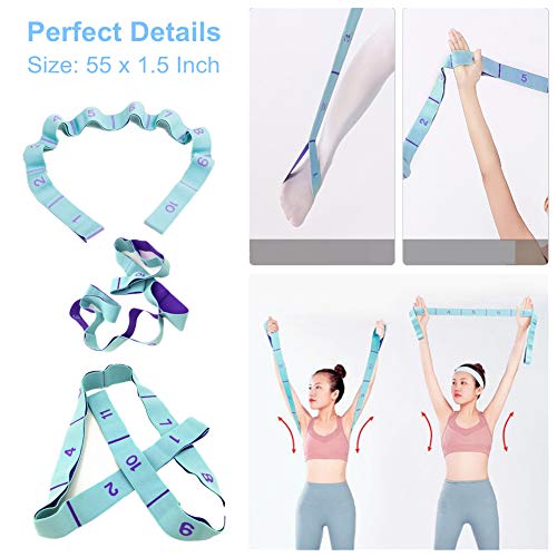 Nitpicker Stretching Straps Hamstring Stretcher Device Elastic Exercise Band Yoga Mat Carrying Straps Leg Exercise Equipment Stretching Strap With Loops For Flexibility Yoga Stretch Strap 11 Loops #TOP5