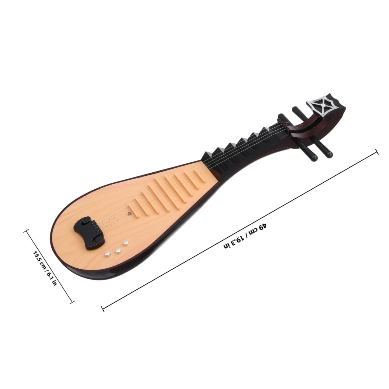 DOITOOL Modello di liuto cinese simulazione liuto cinese tradizionale strumento a corda decorazione strumento a pipa ornamento per casa festa fotografia stile antico foto puntello 49 x 15,49 x 6 cm