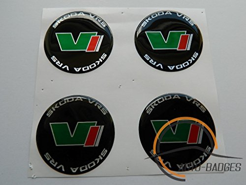 SKODA VRS Set di 4 badge autoadesivo 55mm di