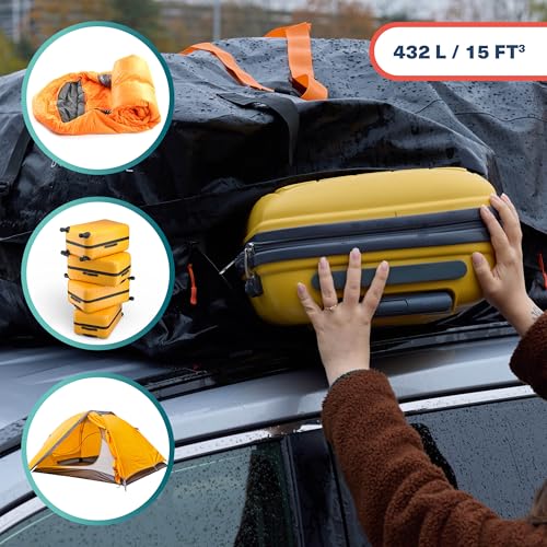 Heavy Duty Universal Car Roof Bag 432 Litres Waterproof 500D PVC - Image 5