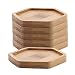 T4U 3 Inch Bamboo White Six Sides Bamboo Tray Sandy Beige Set of 6