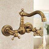Mitigeur Mural Salle de Bain Vintage peut faire pivoter la sortie d'eau de manière flexible à 360°, vous permettant d'ajuster librement la direction de la sortie d'eau et de l'ajuster facilement à la position de sortie d'eau idéale. Lorsqu'il n'est pas utilisé, poussez-le contre le mur et ne prend pas de place.