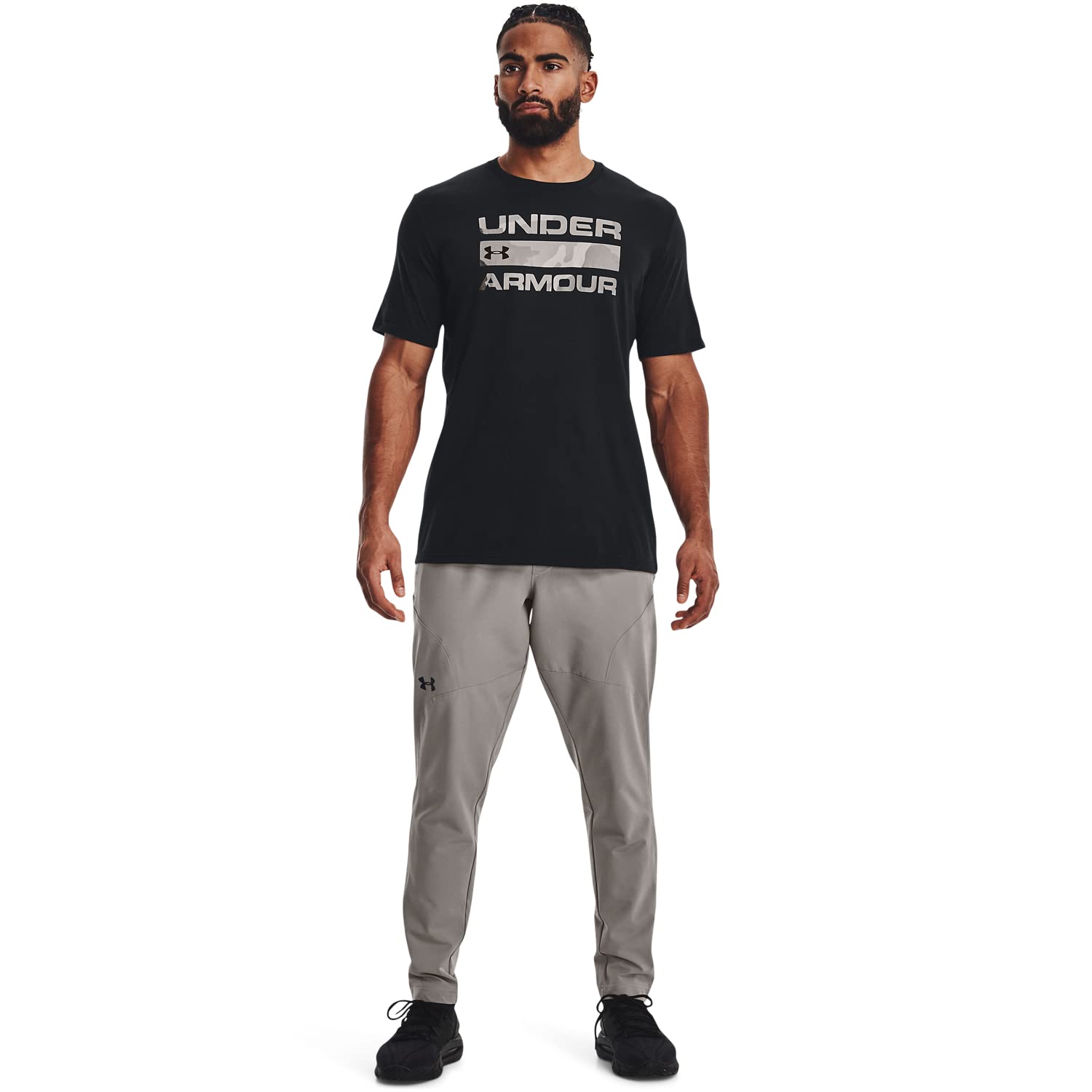 Under Armour UA TEAM ISSUE WORDMARK, T-Shirt Homme, Halo Gray / Blue Circuit, XS