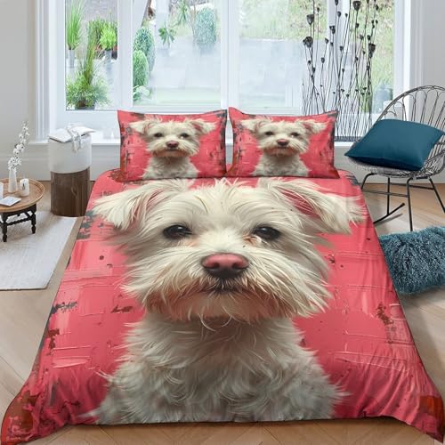 Housse de couette chiot blanc super douce et résistan - 4