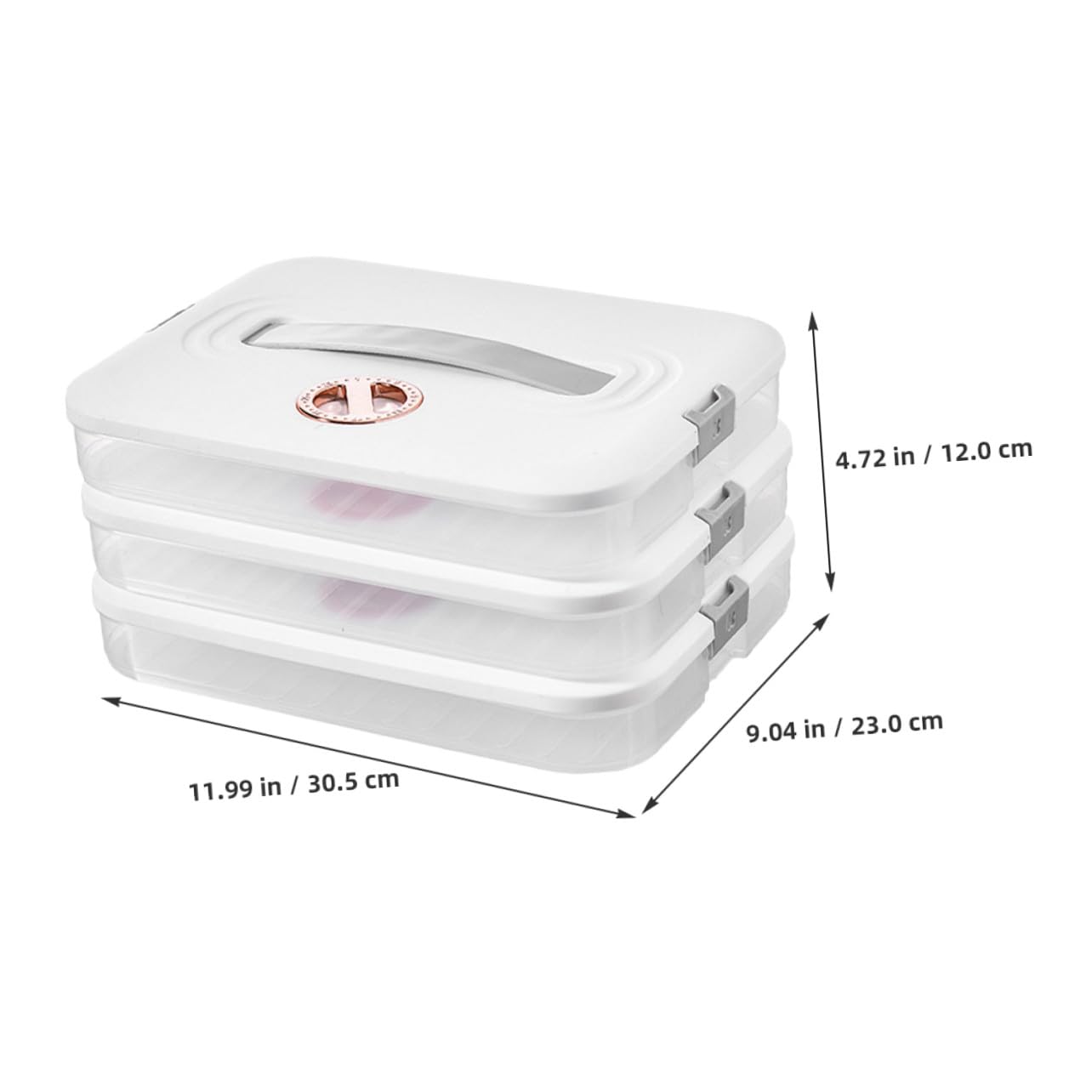 VALICLUD Boîte de Rangement pour Raviolis à Couches avec Couvercle Boîte Hermétique pour Réfrigérateur et Congélateur Compacte et Résistante pour Maison Blanc Réutilisable