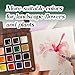 15 Gauge Acrylic Mini Palette, Mini Watercolor Palette Set, Pocket Artist Watercolor Travel Set, Portable Watercolor Palette Box Set with Brushes, Clips, Sketchbook, Paints, Storage Bag (A)