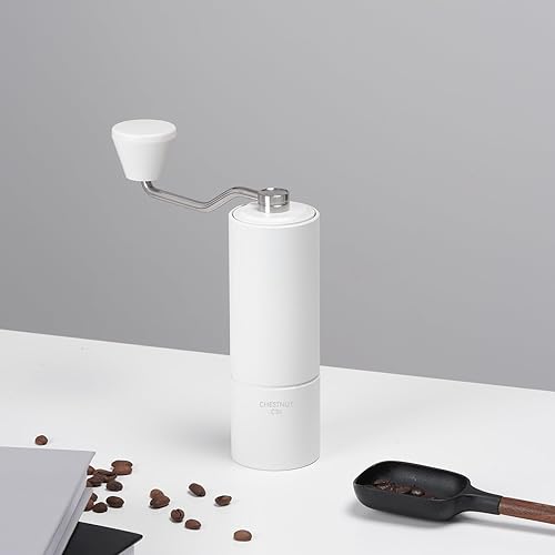 Miniatura 2 de TIMEMORE Molinillo de café manual CNC de acero inoxidable con capacidad de 0.71 onzas (0.71 oz), ajuste numérico externo ajustable, doble