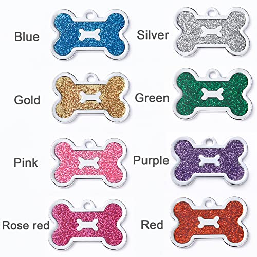 Dogs Id Tags Personalized Custom Engraved Pet Tag,Bone Shape Cat Dog Name Tag,Back 4 Lines Of Text 8 Shiny Colors Front Gold Blue Purple Red Pink Collar Pendant For Dogs #TOP5