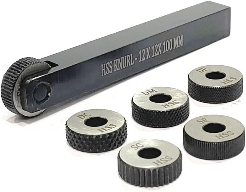 Assorts Single wheel knurling tool holder with 5 spare HSS knurls (12 x 12 x 100 mm)