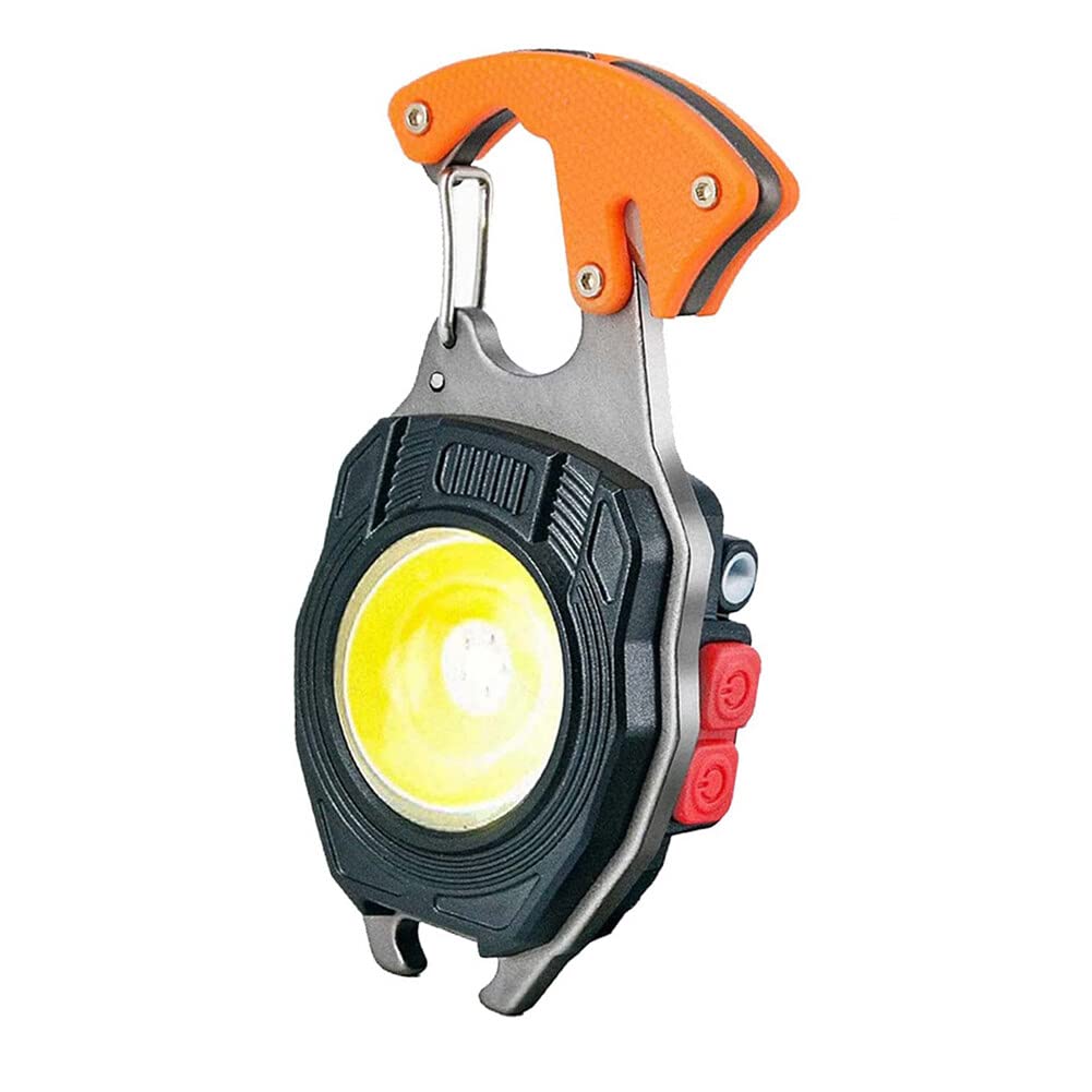 Surakey Work Light Rechargeable Magnetic Flashlight Rotatable Portable Charger Mechanical Light with Hook on-site Lighting Car Repair Maintenance Work Camp Hiking Tool Light (Orange)
