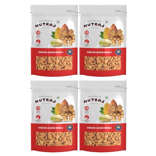 Image of Nutraj Gurbandi Almond Kernels 1 Kg (250g x 4) Pouch | Choti Giri | Badam | Dry Fruits and Nuts | Grocery Item.
