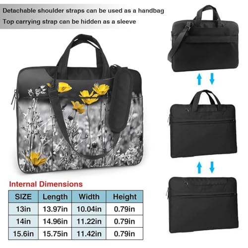 Maletín Delgado para Laptop con Correa y Diseño Floral miniatura 4