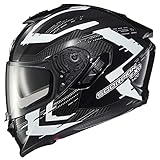 ScorpionEXO ST1400 Carbon Fiber Full Face Sport Touring Street Motorcycle Helmet - Bluetooth Ready Speaker Pockets DOT ECE Caffeine (White - Large)