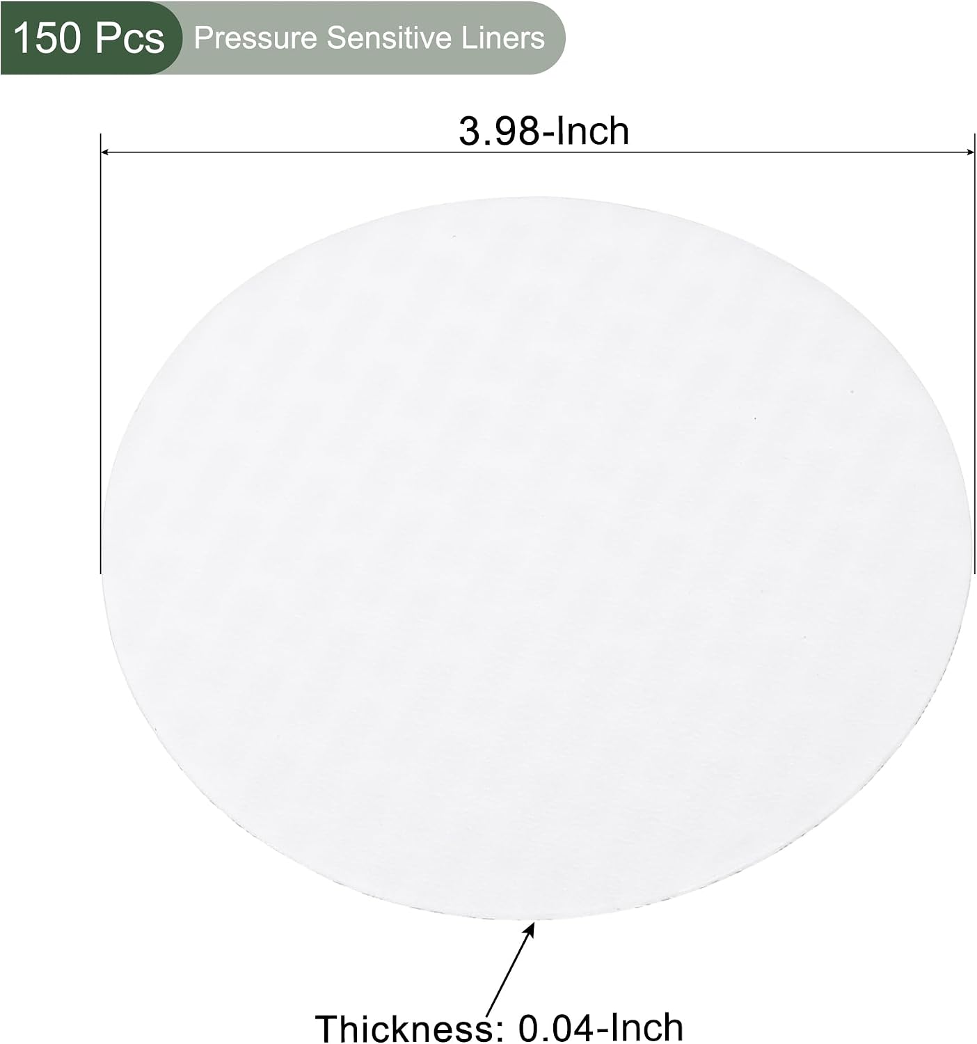 YOKIVE 150Pcs Foam Lid Liners, Polystyrene Tamper Pressure Sensitive Liners, Great for Bottle Cap Sealing (White, 101mm)