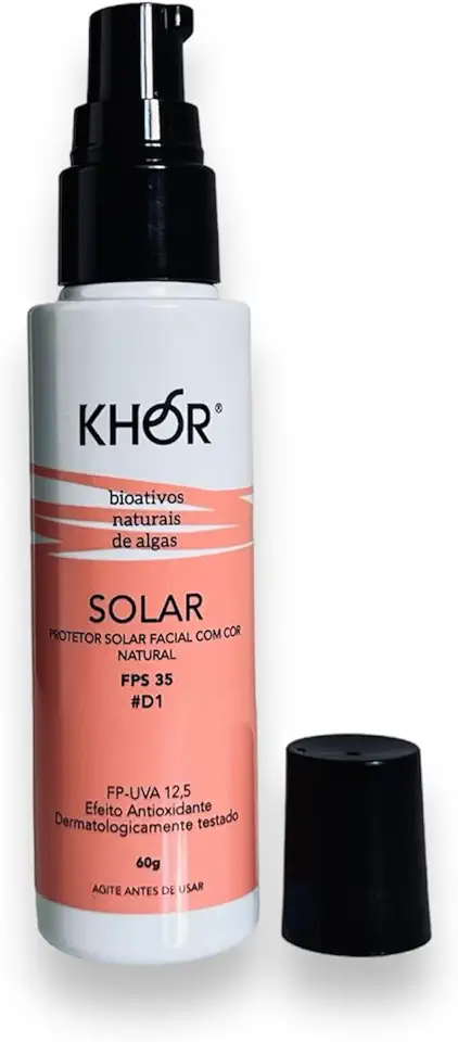 KHOR - Protetor Solar Facial Com Cor FPS35/PPD12,5 - Tom: D1 (Médio Escuro) - 60g