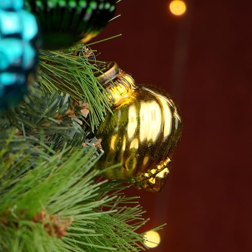 Image of IndianShelf 6 Colourful Christmas Balls Ornaments- Glass Christmas Ornaments- Multicolor Glass Tree Balls- Large Christmas Ornaments- Vintage Ball Ornaments for Christmas Tree