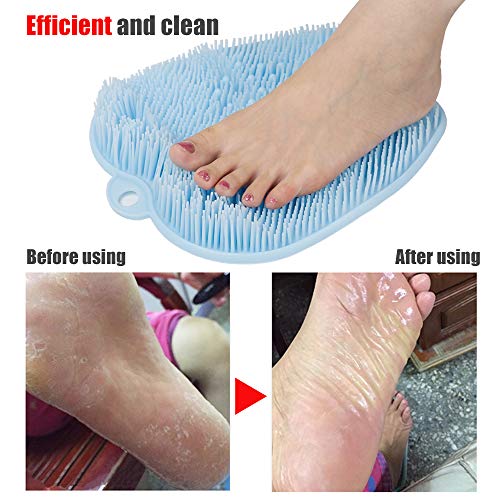 Shower Foot Cleaner Scrubber Massager, Foot Pain Tired Feet Relaxing Acupressure Mat For Shower Floor With Non-Slip Suction Cups, Increase Circulation, Exfoliation (Baby Blue, 10.3 X 9.5 Inches) #TOP2