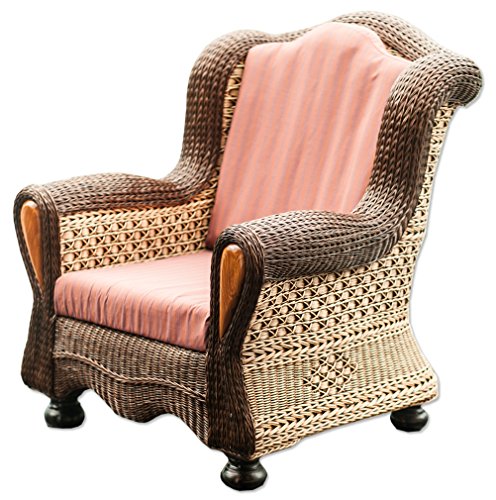 SARNN Luxury Modern Indoor Outdoor Louis Rattan Wicker Lounge Chair Armchair