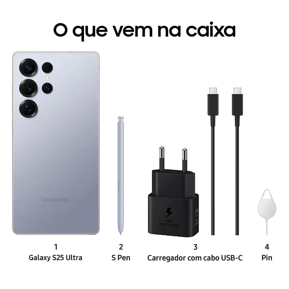 Celular Samsung Galaxy S25 Ultra 5G, 512GB, 12GB RAM, Câmera