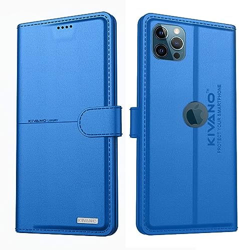 Image of KIVANO Compatible with Apple iPhone 12 Pro Max Flip Cover | Leather Finish | Inside Pockets & Inbuilt Stand | Shockproof Wallet Style Magnetic Closure Back Cover Case
