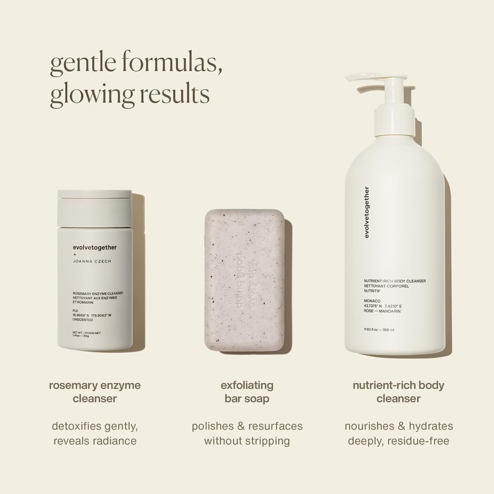 evolvetogether x Joanna Czech Rosemary Enzyme Twice-Daily Face Cleanser for Women & Men | Hydrating, Gentle Enzymatic Formula For All Skin Types | Vegan, Toxin-Free | Made in USA (Fiji, 1.41 Oz) - Image 9