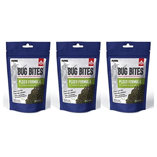 Fluval (3 Pack) Bug Bites Bottom Feeder Pleco Formula for Medium to Large Fish