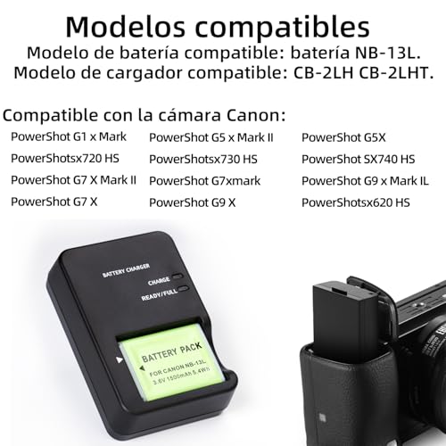 Batería NB-13L para Canon PowerShot G7 X Mark II solucionando cortes de energía 5