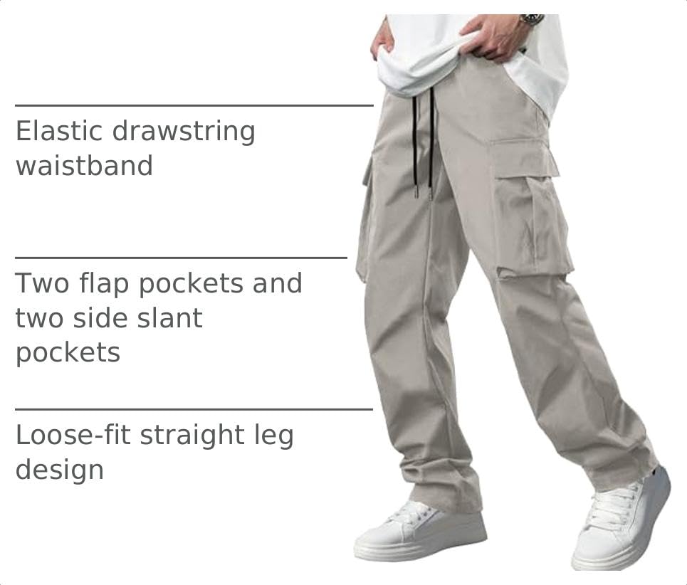 Image of Comdecevis Men's Casual Cargo Pants Tactical Work Pants with Pockets