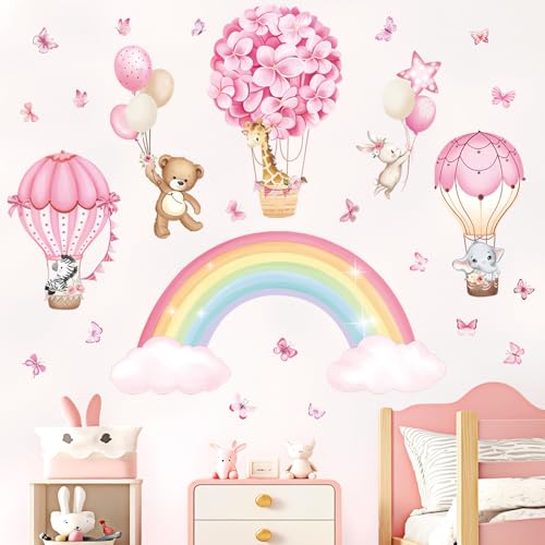 Pegatinas de pared con globos y animales para decoración miniatura 1