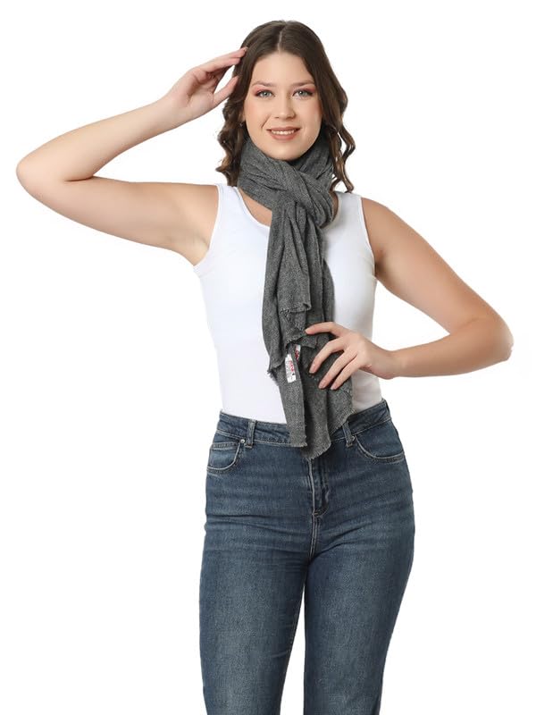 Wool Pashmina Twill Super Soft Stole Shawl Scarf Wrap for Women (Size: 80x28 Inches)3
