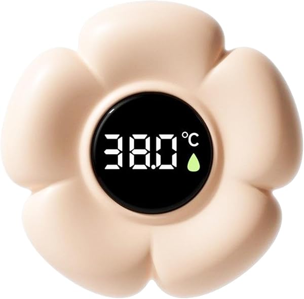 Bathtub Temperature Gauge, Digital Floating Sensor Device, Flower Shape Waterproof Bath Meter with LED Display, Water Thermometer with Compact Design, Safe Bathing Accessory, Kids Home Bathroom - 1