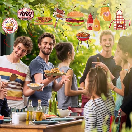 Image of 58 PCS Summer Picnic Party Hanging Decoration BBQ Party Decorations BBQ Picnic Birthday Hanging Swirl for Kids Summer Picnic Holidays Birthday Carnival Party Supplies