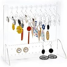 Hanger Earring Holder Earring Holder, Acrylic Earring Hanger Rack Mini Earring Organizer, Earring Display Stands for Girls Women Necklace Jewellery Ear Studs (Transparent)