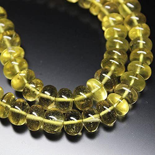 Perles de quartz citron naturelles en rang de 18 pouces pour loisirs créatifs