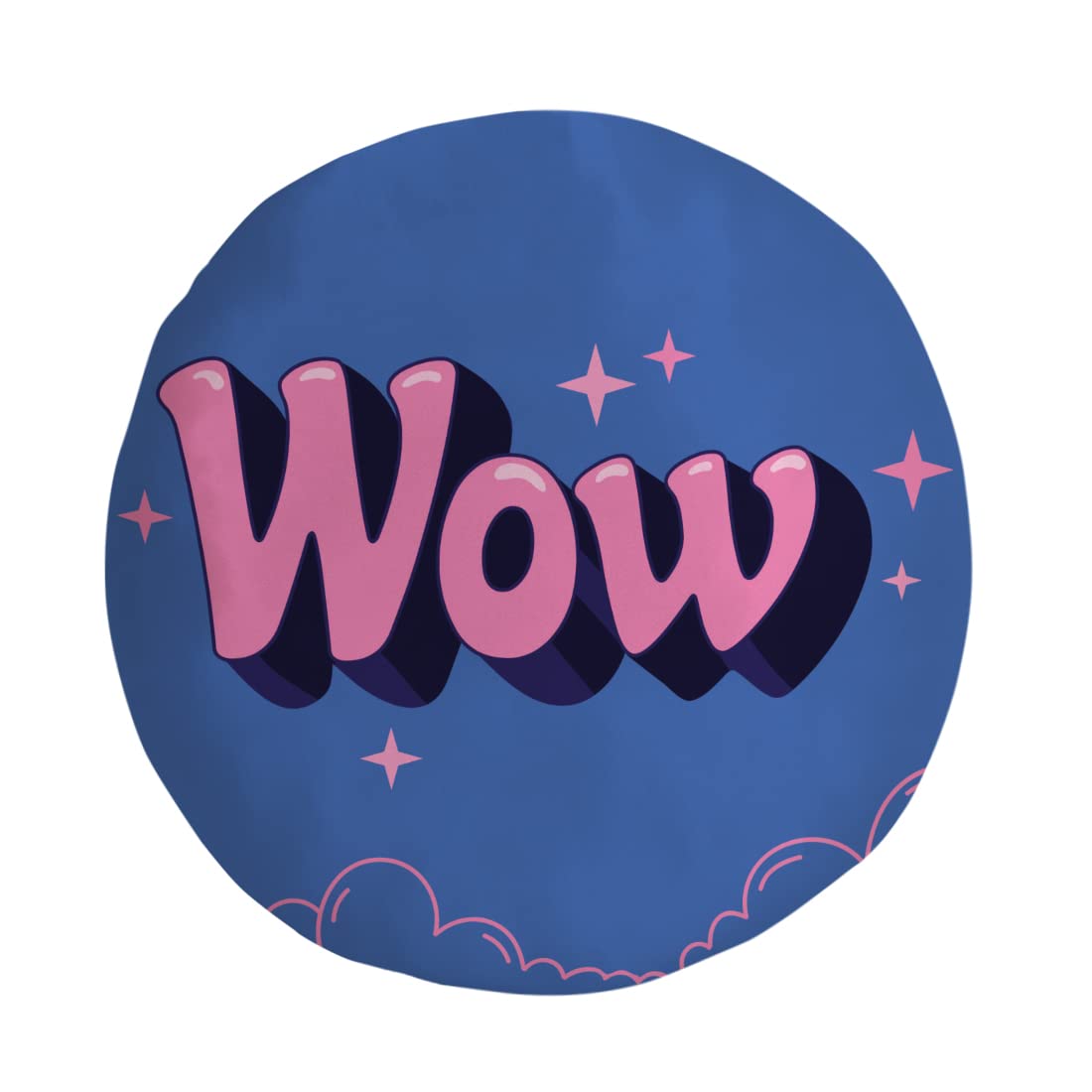 Crazyify Wow Round Velvet Cushion | Gift for Friend/Family/Relative | Birthday Gift Valentine Gift | Decorative Round Cushion/Pillow (15 Inches)