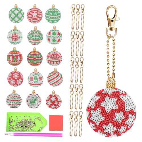 Porte-clés Noël peinture diamant AKOOSY kit loisirs créatifs