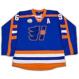 borizcustoms Doug Glatt Halifax Hockey Jersey Includes EMHL and A Patches Stitch Size 50 Blue