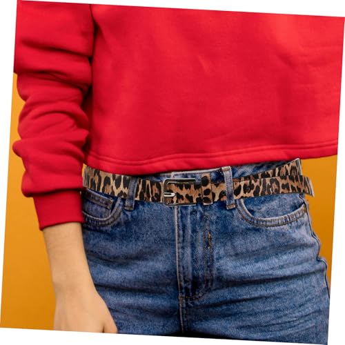 Fashionable Leopard Print Waist Belt for Women Casual Accessory for Jeans and Dresses Soft Pu Material Unique Buckle Stylish Animal Print Design4