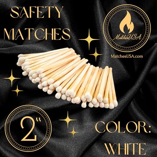 Image of 500 Count | 2 inch White Matches | Strikers Included | Color Tip Wooden Match | Refill for Matchstick Jars, Candle Display, Holders & Bottles | 2 in inches Long
